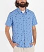 Color:Blue Bonnet Mushroom - Image 1 - Aerobora Printed Short Sleeve Woven Shirt