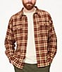 Color:Chocolate - Image 1 - Doran Plaid Midweight Flannel Long Sleeve Woven Shirt