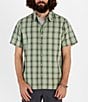 Color:Green - Image 1 - Eldridge Plaid Short Sleeve Woven Shirt