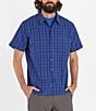 Color:Twilight Blue - Image 1 - Eldridge Short Sleeve Plaid Woven Shirt