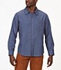 Color:Storm/Hazel - Image 1 - Fairfax Novelty Dot Print Lightweight Flannel Long Sleeve Shirt