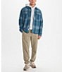 Color:Moon River - Image 3 - Incline Plaid Heavyweight Flannel Long-Sleeve Woven Shirt