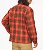 Color:Chocolate - Image 2 - Ridgefield Plaid Faux-Sherpa Flannel Shirt Jacket