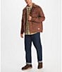 Color:Pinecone - Image 3 - Ridgefield Solid Faux-Sherpa Flannel Shirt Jacket