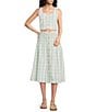 Mason's Daughter Andrea Coordinating Gingham Scoop Neck Button Front Linen Top - Image 3