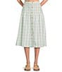 Mason's Daughter Andrea Coordinating Linen Pin Tuck Gingham A-Line Skirt - Image 1