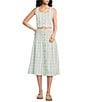 Mason's Daughter Andrea Coordinating Linen Pin Tuck Gingham A-Line Skirt - Image 3