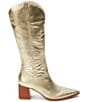 Color:Gold Leather - Image 2 - Addison Metallic Leather Tall Boots