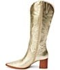 Color:Gold Leather - Image 4 - Addison Metallic Leather Tall Boots