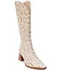 Color:Beige Multi Snake - Image 1 - Addison Snake Print Leather Tall Boots
