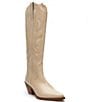 Color:Ivory Leather - Image 1 - Agency Leather Tall Western Boots
