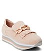 Color:Blush - Image 1 - Bess Kiltie Fringe Chain Platform Slip-On Sneakers