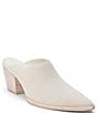 Color:Ecru Suede - Image 1 - Cammy Suede Pointed Toe Western Mules