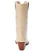 Color:Beige Leather - Image 3 - Cascade Leather Studded Mid Western Boots