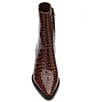 Color:Chocolate Croco - Image 4 - Caty Crocodile Embossed Leather Western Inspired Booties