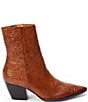 Color:Cognac Floral - Image 2 - Caty Floral Embossed Leather Western Booties