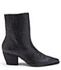 Color:Black Snake Leather - Image 2 - Caty Snake Embossed Leather Western Inspired Booties
