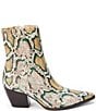 Color:Bone Multi Snake - Image 2 - Caty Snake Print Leather Western Booties