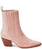 Color:Flamingo Pink Leather - Image 2 - Collins Leather Western Booties