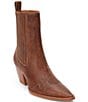 Color:Rustic Brown Leather - Image 1 - Collins Leather Western Booties