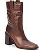 Matisse Downey Leather Mid Calf Block Heel Boots - Image 1