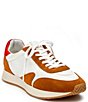 Color:Fawn/Red - Image 1 - Farrah Classic Suede Retro Lace-Up Sneakers