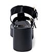 Color:Black - Image 3 - Harrison Leather Double Buckle Platform Sandals