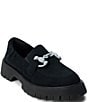Color:Black - Image 1 - Hutch Suede Lug Sole Loafers