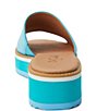 Color:Bright Blue Leather - Image 3 - Jackie Leather Platform Wedge Slides