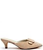 Color:Ivory Suede - Image 2 - Layover Suede Buckle Detail Dress Mules