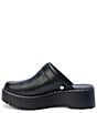 Color:Black Leather - Image 4 - Lenni Leather Buckle Detail Platform Chunky Mules