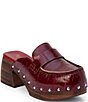Matisse Reyes Leather Studded Platform Block Heel Loafer Clogs - Image 1