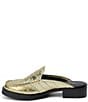 Color:Gold Crocodile - Image 4 - Tasha Metallic Crocodile Embossed Leather Penny Loafer Platform Mules