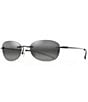 Color:Black Gloss - Image 1 - Aki Aki PolarizedPlus2® Oval 50mm Sunglasses