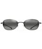 Color:Black Gloss - Image 2 - Aki Aki PolarizedPlus2® Oval 50mm Sunglasses