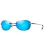 Color:Gunmetal - Image 1 - Aki Aki PolarizedPlus2® Oval 50mm Sunglasses