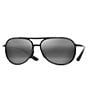 Color:Black - Image 1 - Alelele Bridge PolarizedPlus2® Aviator 60mm Sunglasses