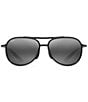 Color:Black - Image 2 - Alelele Bridge PolarizedPlus2® Aviator 60mm Sunglasses