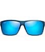 Color:Blue Black Stripe - Image 2 - Alenuihaha PolarizedPlus2® Wrap 64mm Sunglasses