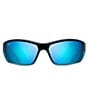 Color:Blue/Turquoise - Image 2 - Barrier Reef PolarizedPlus2® Wrap 62mm Sunglasses