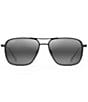 Color:Black Matte - Image 2 - Beaches PolarizedPlus2® Aviator 57mm Sunglasses