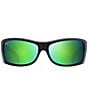 Color:Matte Black/Olive Interior - Image 2 - Equator PolarizedPlus2® Wrap 64.5mm Sunglasses