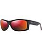 Color:Matte Black/Red Interior - Image 1 - Equator PolarizedPlus2® Wrap 64.5mm Sunglasses