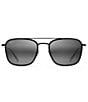 Maui Jim Following Seas PolarizedPlus2® 53mm Aviator Sunglasses, Color:Black Gloss - Image 2