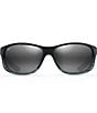 Color:Grey Black Stripe - Image 2 - Kaiwi Channel PolarizedPlus2® Wrap 62mm Sunglasses