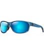 Color:Blue Black Stripe - Image 1 - Kaiwi Channel PolarizedPlus2® Wrap 62mm Sunglasses