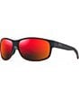 Color:Burgundy Stripe - Image 1 - Kaiwi Channel PolarizedPlus2® Wrap 62mm Sunglasses