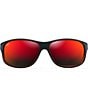Color:Burgundy Stripe - Image 2 - Kaiwi Channel PolarizedPlus2® Wrap 62mm Sunglasses