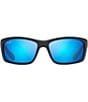 Color:Matte Blue/Black - Image 2 - Kanaio Coast PolarizedPlus2® Wrap 61mm Sunglasses