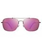 Color:Satin Sepia - Image 2 - Lava Tube PolarizedPlus2® Aviator 57mm Sunglasses
